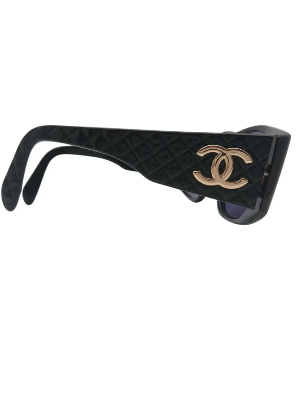 Chanel CC Logo Sunglasses Black Gold Eyewear